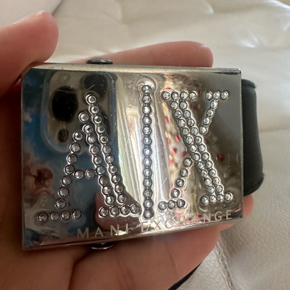 A|X Armani Exchange rhinestone Logo belt (Removable Buckle to swap strap). - Picture 3 of 8